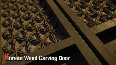 Korean wood carving door