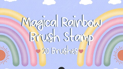 Rainbow Procreate Stamp Brush Set