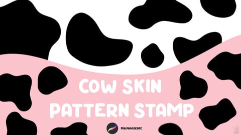 Cow Skin Pattern Stamp Brush Procreate, Doodle Dots, Abstract Shape Brushes Bundle, Cowboy, Cheetah Skin, For Kid, Drawing, Digital Download