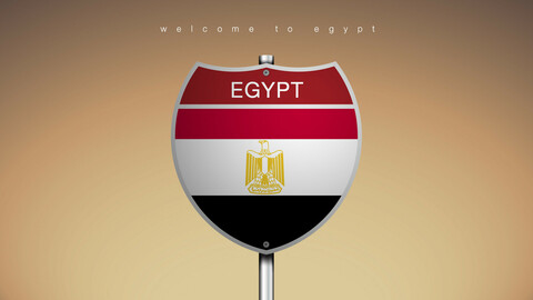 16 ICON The City Label & Map of EGYPT In American Signs Style