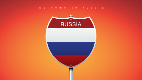 20 ICON The City Label and Map of RUSSIA In American Signs Style
