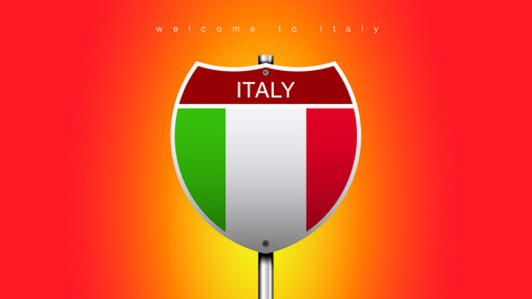 20 ICON The City Label & Map of ITALY In American Signs Style