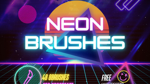 48 Neon Brushes For Procreate