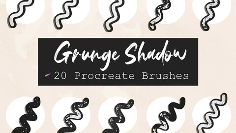 Shadow Grunge Lettering Procreate Brush Bundle