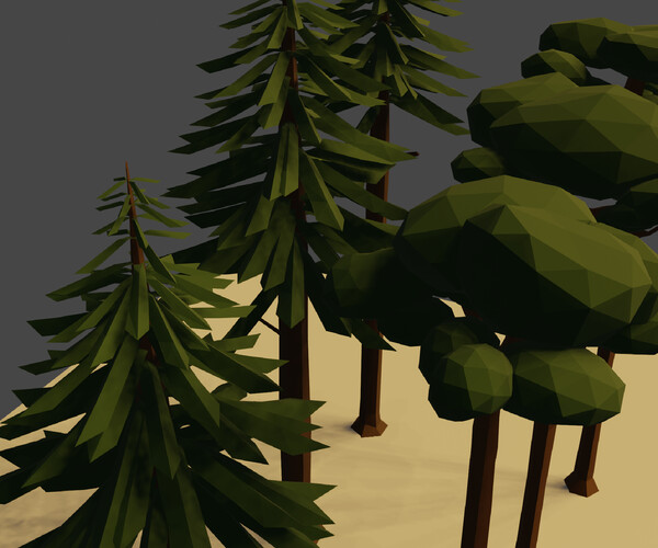 ArtStation - Low Poly Forest Trees | Game Assets