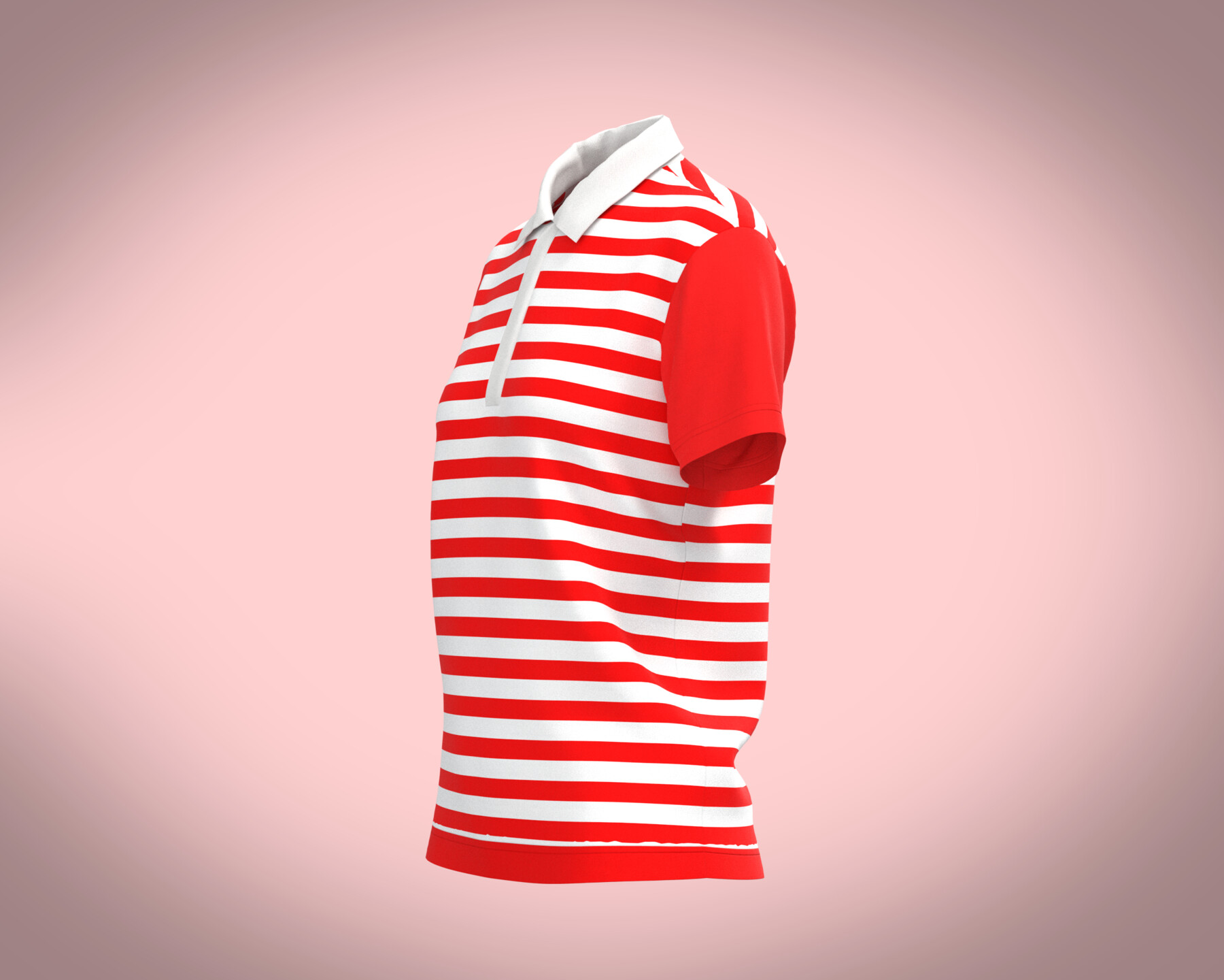 ArtStation - Ladies Red Striped Polo | Resources