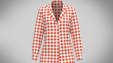 Ladies Red striped print Shirt