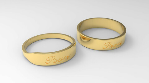Peace Ring Couple Gold