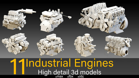 11 Industrial Engines- High detail 3d models
