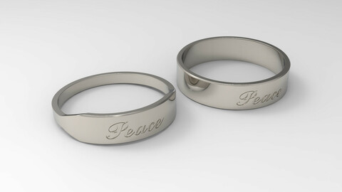 Peace Ring Couple Platinum