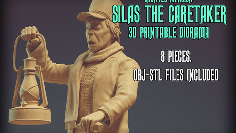 Haunted Mansion Silas the Caretaker 3D Printable Diorama