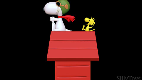Snoopy Flying Ace 3D print model