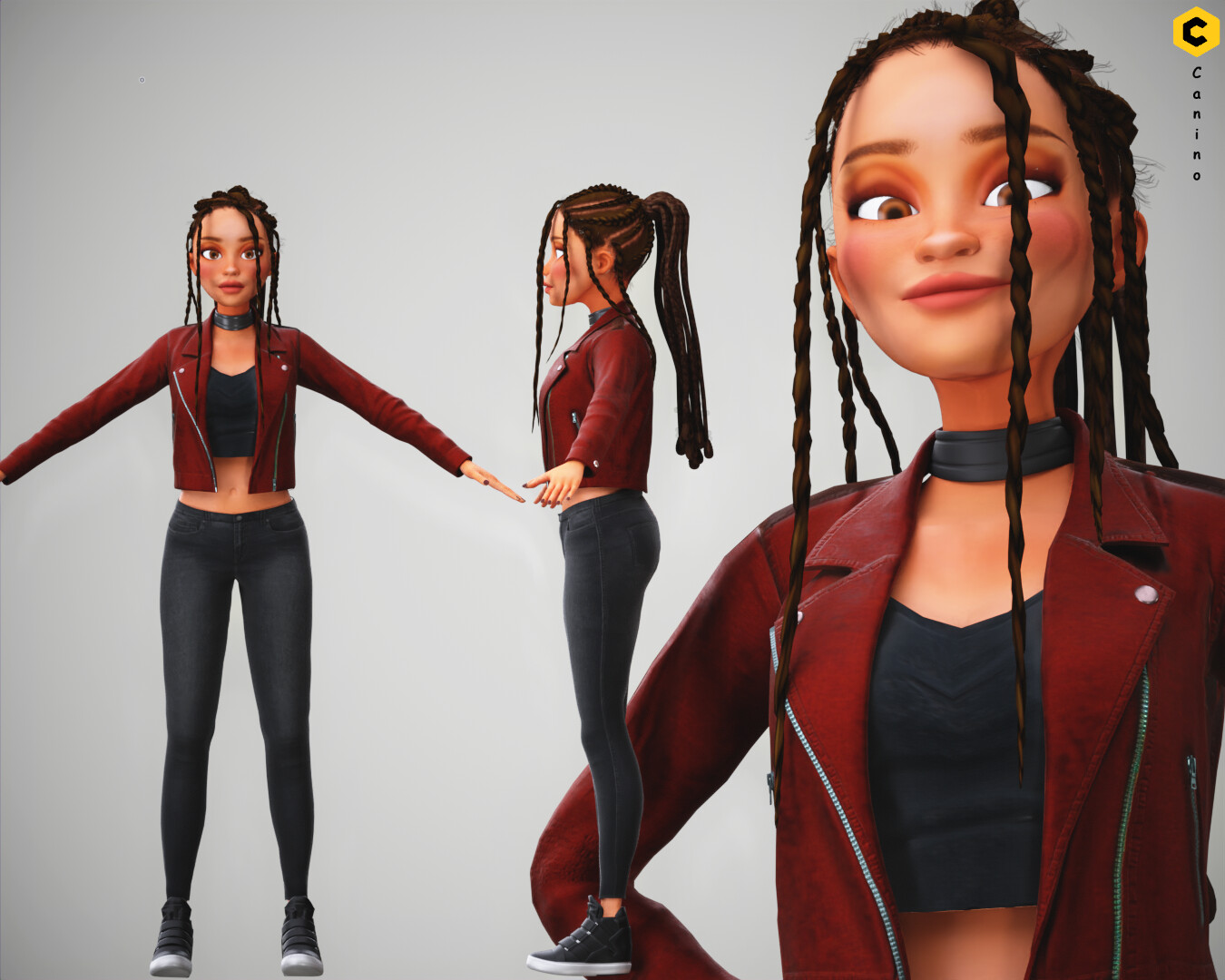 Artstation Cartoon Girl Woman Rigged Character 3d Model Resources