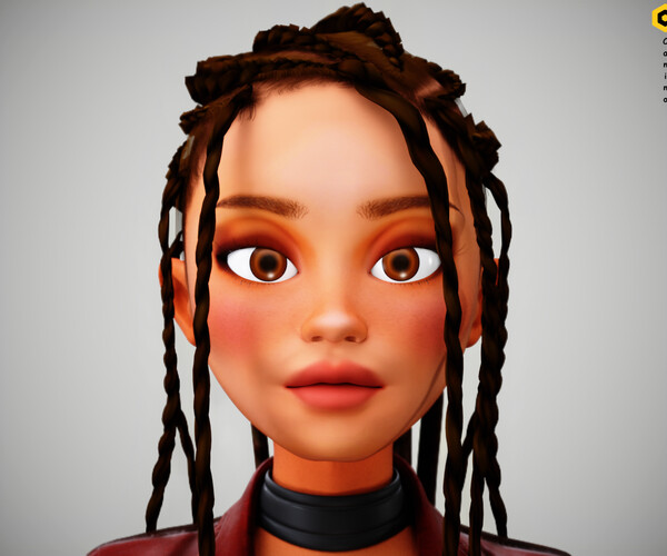 ArtStation - Cartoon Girl Woman rigged Character 3d model | Resources