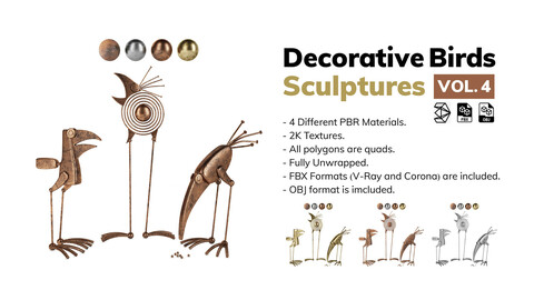 Decorative Birds Sculptures VOL. 4