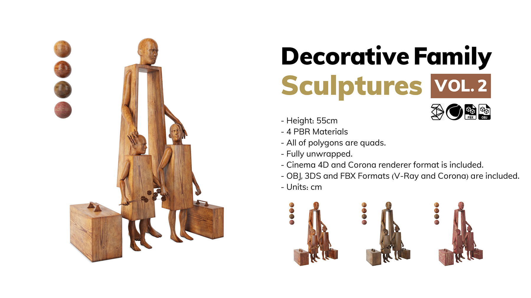 ArtStation Decorative Family Sculptures Vol2 Resources