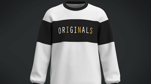 Mens Black And White Sweat Shirt