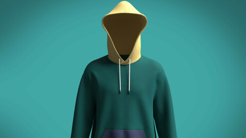 Mens Hoodie Cyan