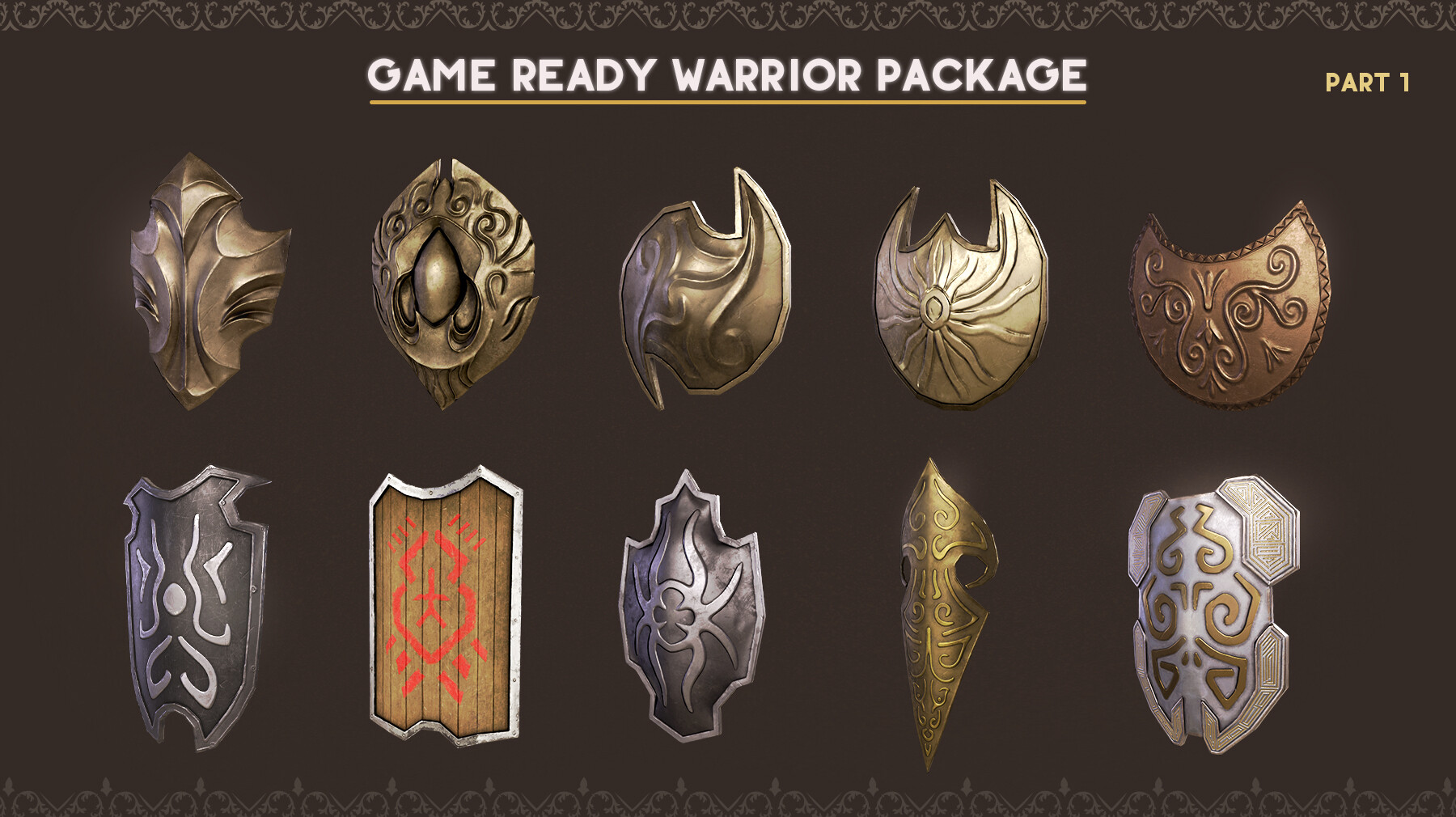 ArtStation - 60 WARRIOR SHIELDS | Game Assets