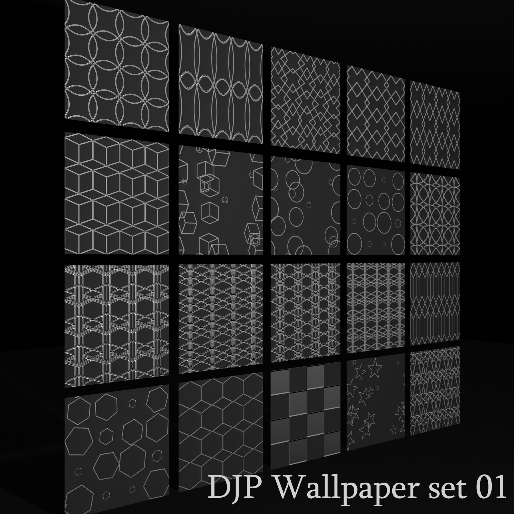 ArtStation - DJP wallpaper pattern pack 01 | Game Assets