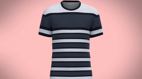 Mens White Stripe T-Shirt