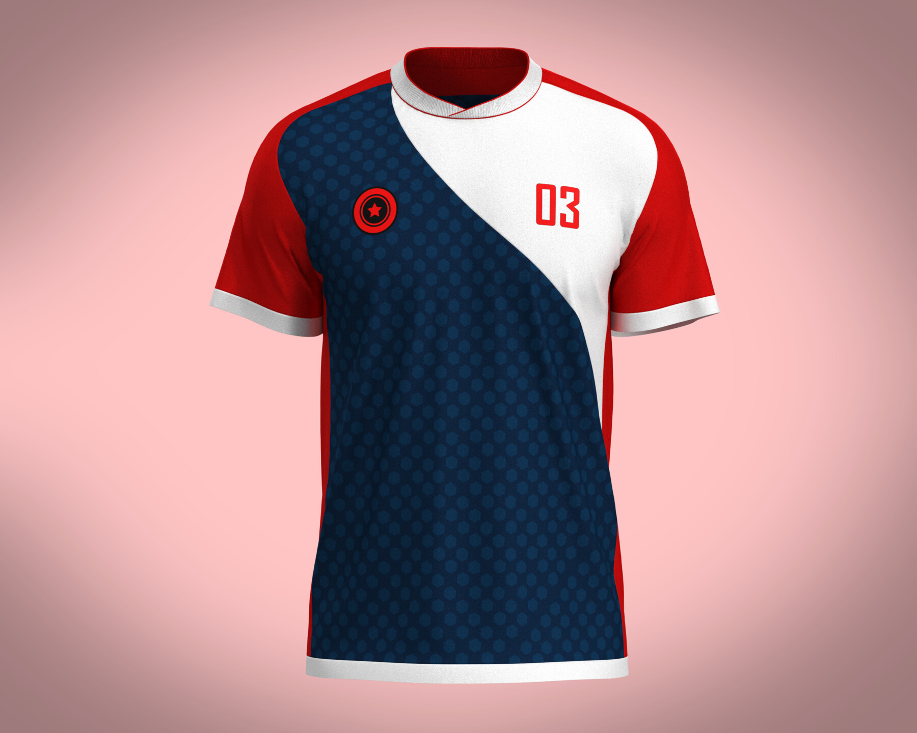 ArtStation - Soccer Red & Blue Football Jersey Player 11