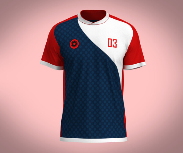 ArtStation - Soccer Blue And Red Jersey Player | Resources