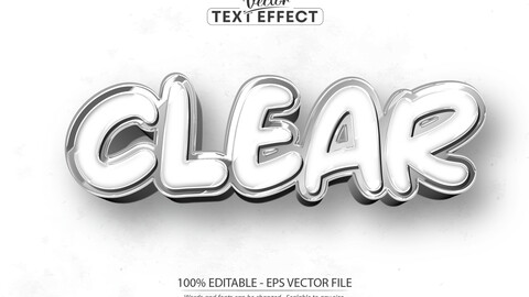 Clear text effect, editable minimalistic text style