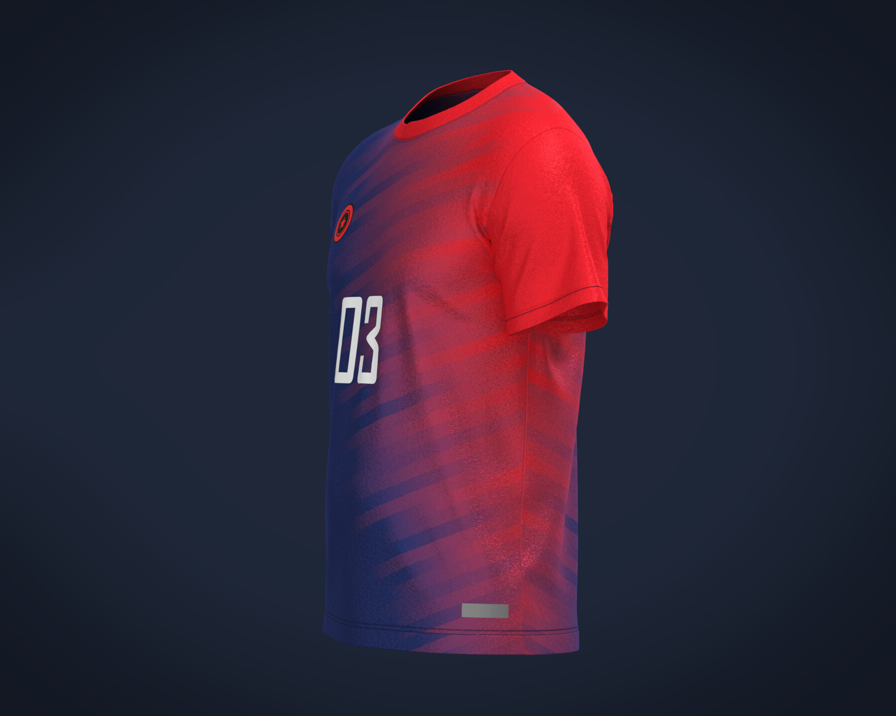 Soccer Red & Blue Jersey Player-03
