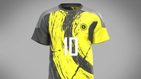 Soccer Yellow Jersey Player-10