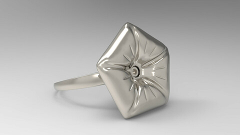Pentagonal Flower Ring Platinum