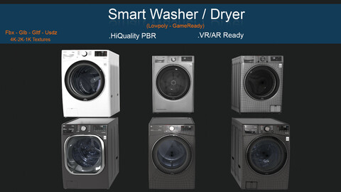 3Dmodel PBR Smart Washer and Dryer