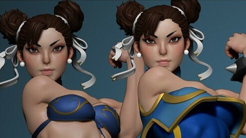 3D model in STL format -  Sexy Chun Li Fighter- for 3D printers