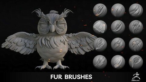70 Fur IMM Brushes For Zbrush