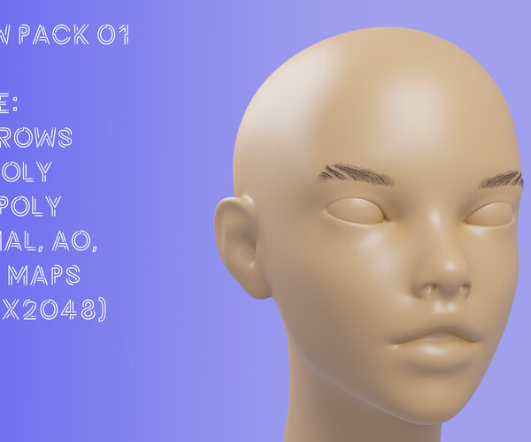 ArtStation Eyebrow Pack 01 Game Assets