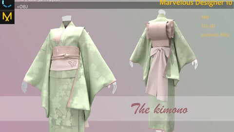 The Kimono___Clo3d, Marvelous designer( FBX & OBJ)if needed