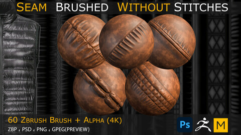 60 seam zbrush brush + alpha (4k)