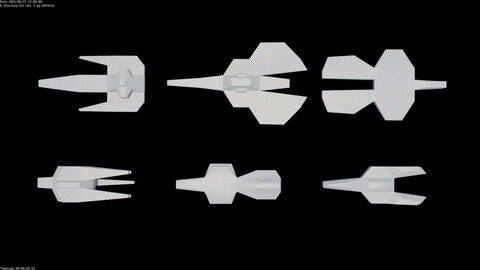 6 Starships Kit Vol 1 (.FBX files and .blend project)