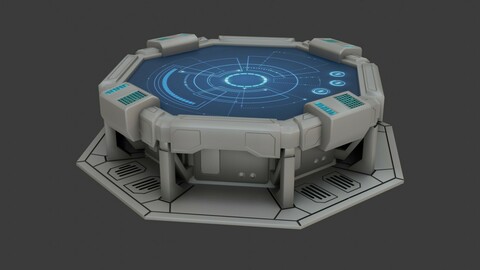 Sci fi Work Bench - Low poly - PBR - Game ready