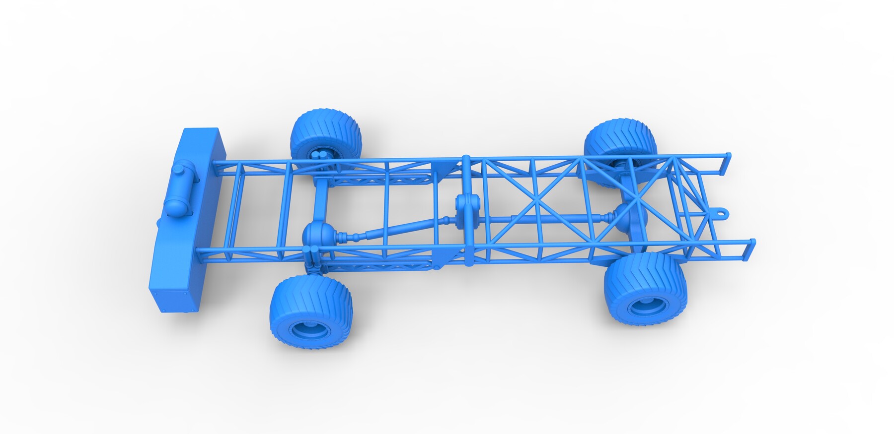 ArtStation 3D printable Diecast Chassis of 4wd pulling truck Scale 1