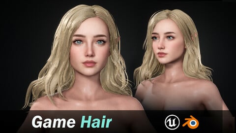 Realtime Hairstyle - Game-Ready Low Poly 3D Model