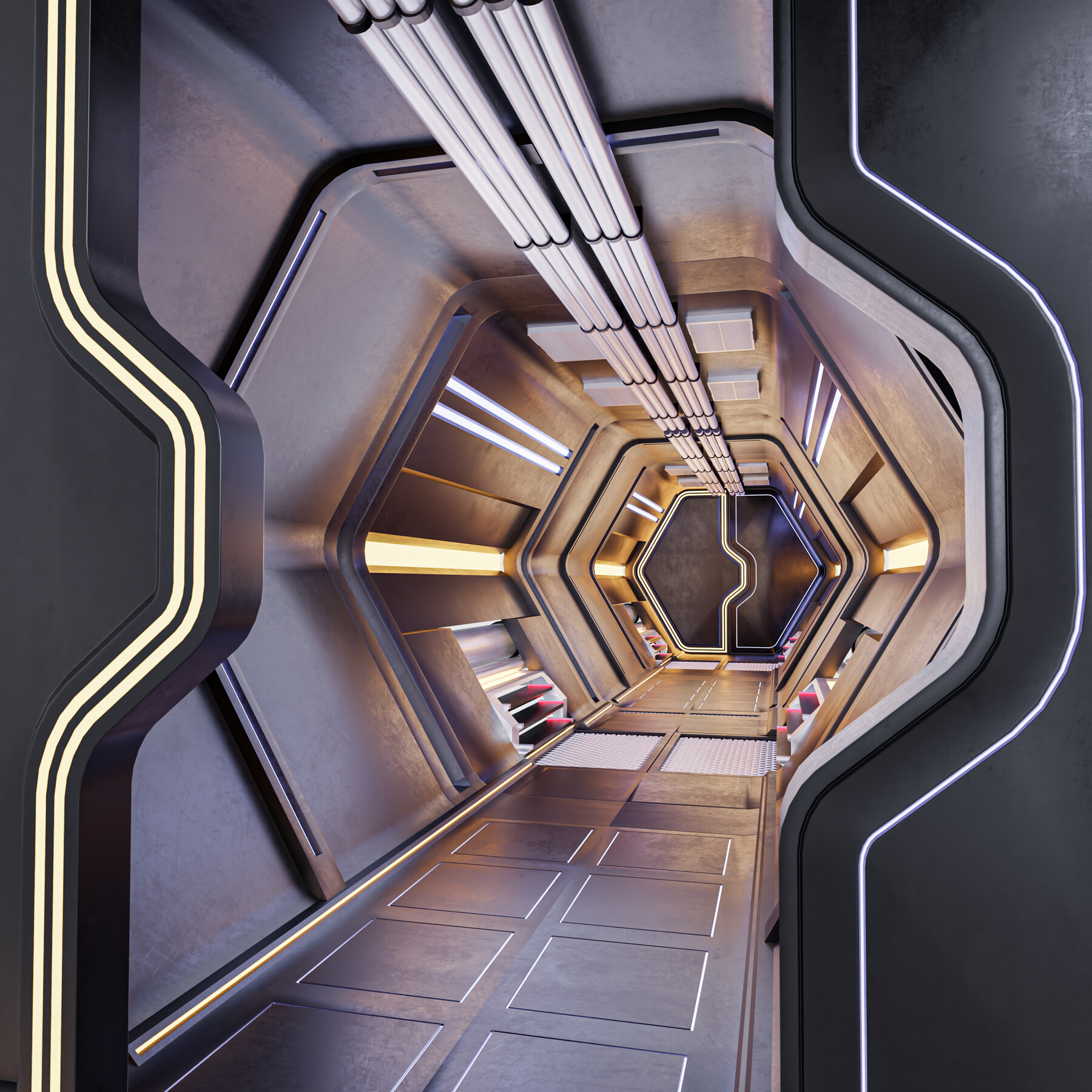 ArtStation - Sci fi Corridor Hexagon | Game Assets