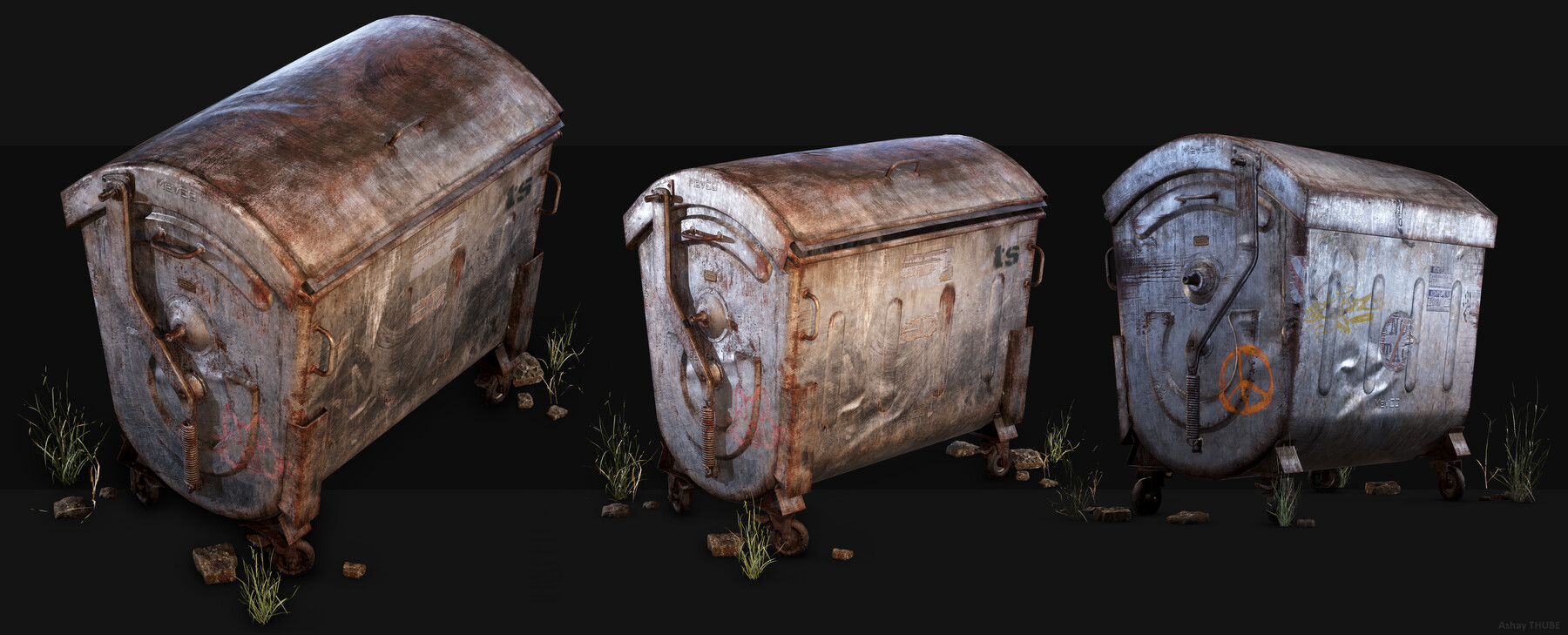 ArtStation - Garbage/Trash Container with Source Files, LODS and ...