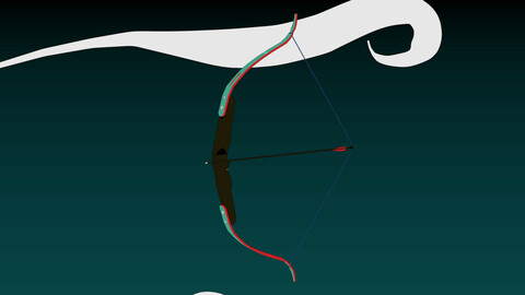 Recurve Bow Called Cuanga 3D model