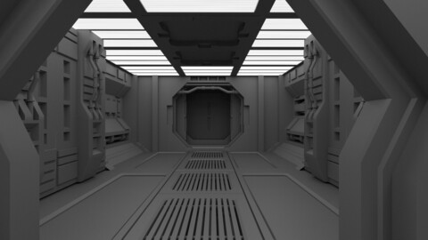 Artstation - Sci-fi Interior (low-poly) 