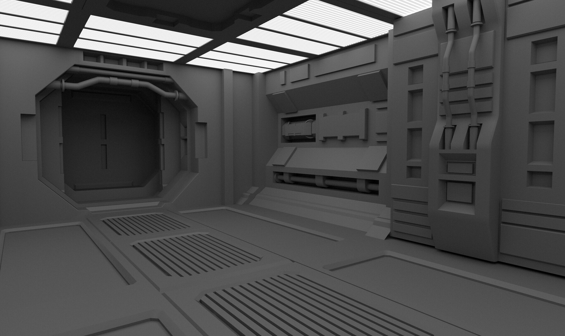 Artstation - Sci-fi Interior (low-poly) 