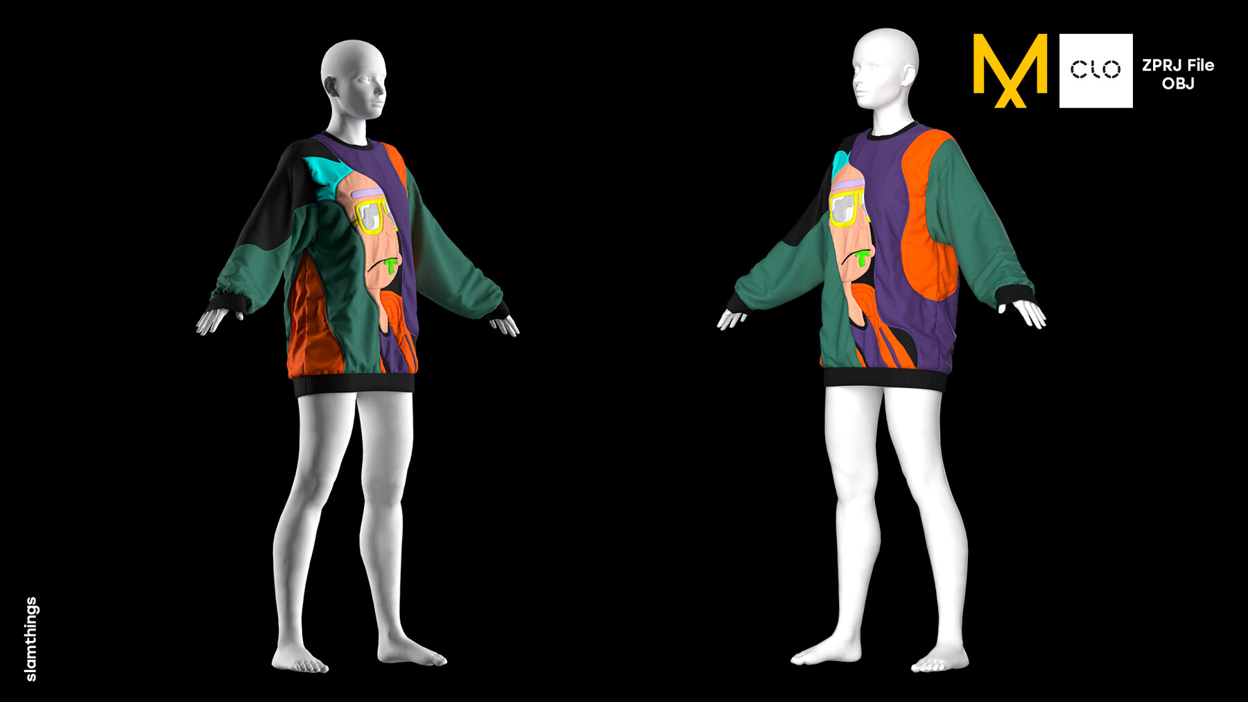 ArtStation Future Fashion Sweater Rick Streetwear #005 Clo 3D