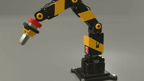 Industrial Robot Arm Low-poly 3D model