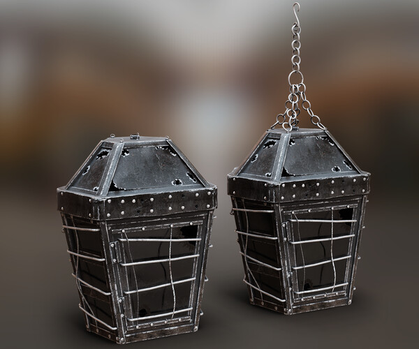 ArtStation - Medieval Steel Lantern | Game Assets