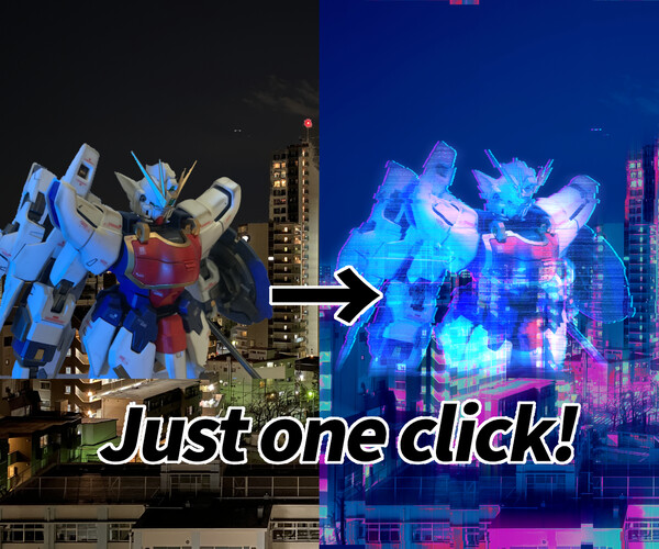 ArtStation CLIP STUDIO PAINT Auto action&Material——Cyberpunk by one